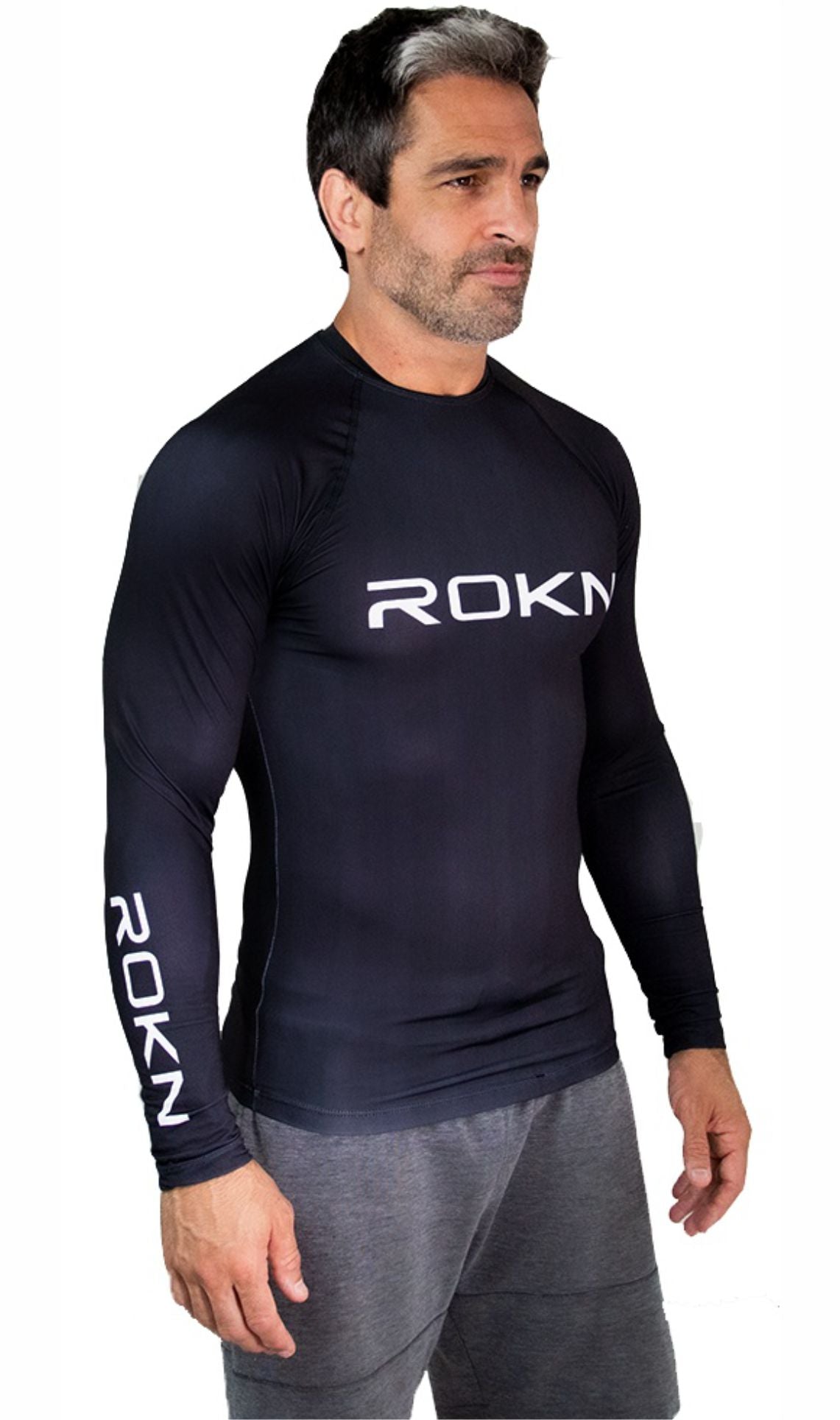 RASHGUARD ROKN TYPE LONG SLEEVE BLACK