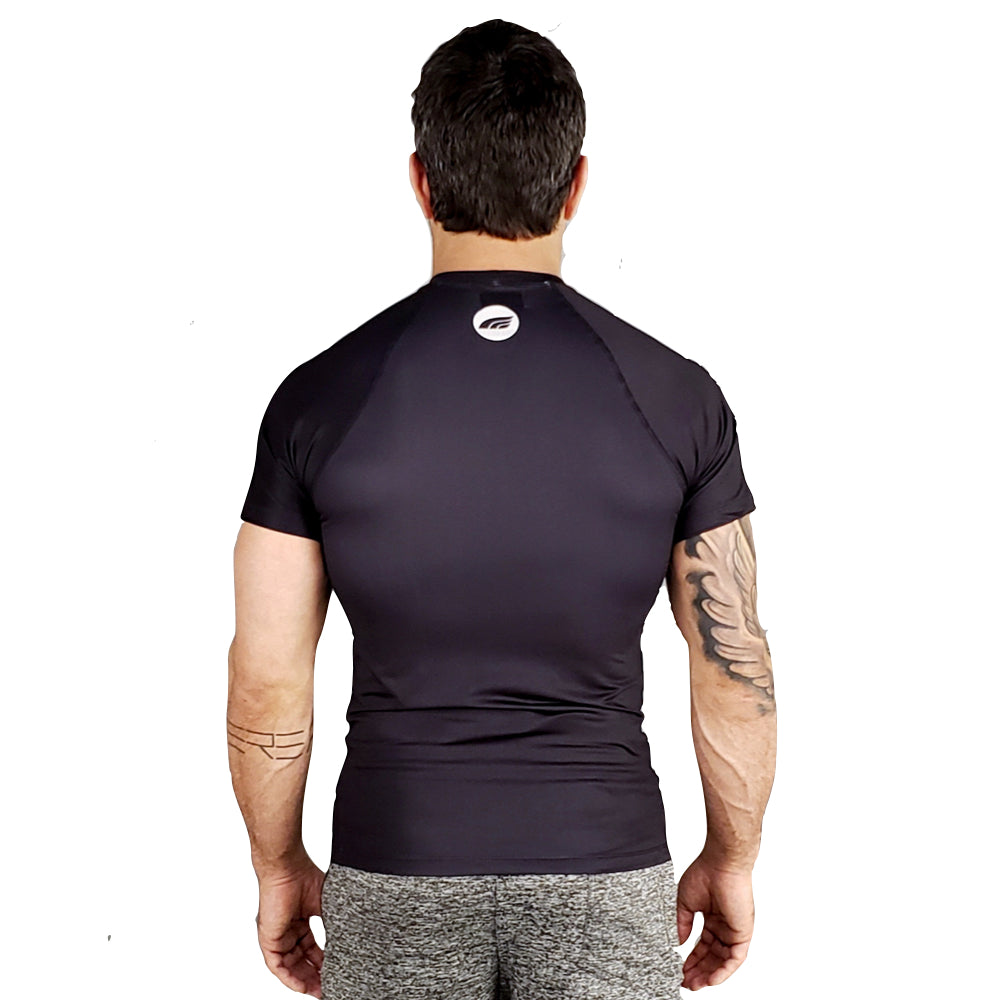 RASHGUARD ROKN STAMP SHORT SLEEVE BLACK