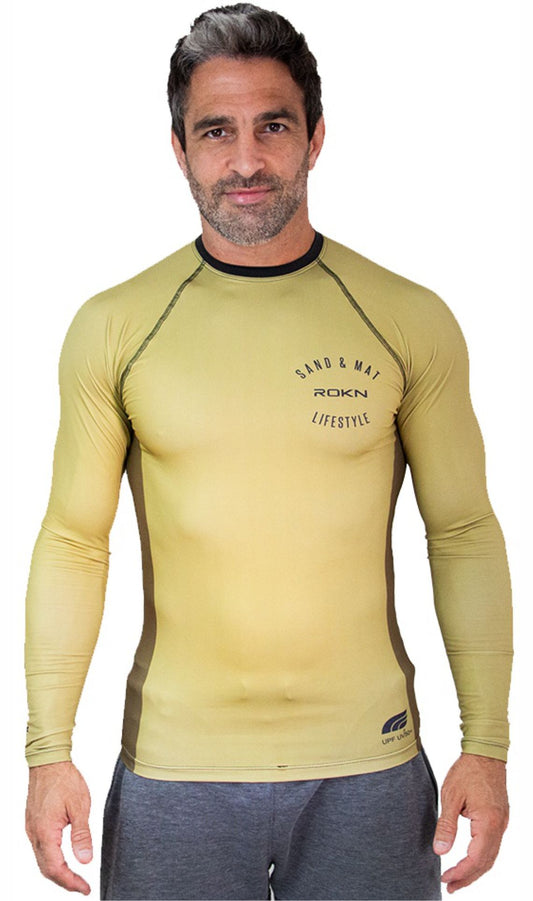 RASHGUARD ROKN SAND & MAT LONG SLEEVE GOLD