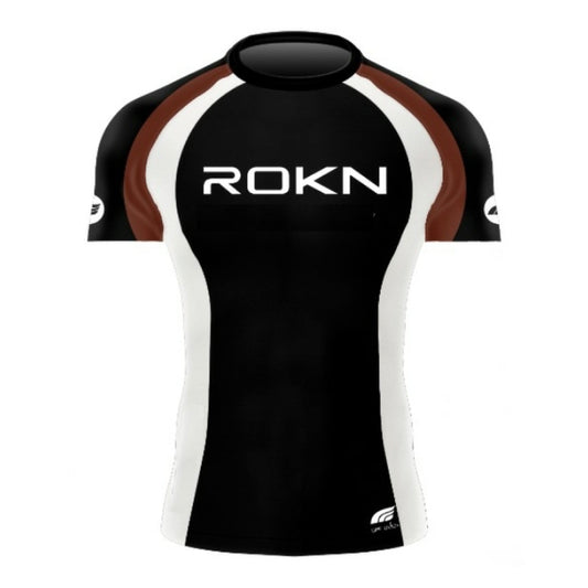 RASHGUARD ROKN SHORT SLEEVE RANK BROWN