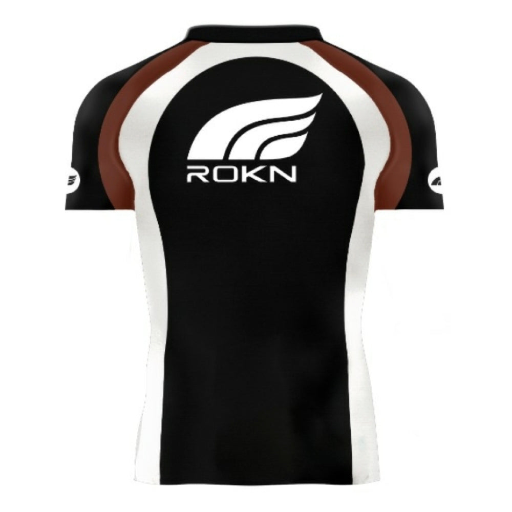 RASHGUARD ROKN SHORT SLEEVE RANK BROWN